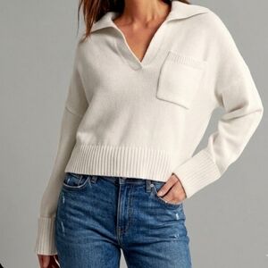 Abercrombie And Fitch 100% Cotton Preppy Collared Sweater Size Small Baggy Boxy